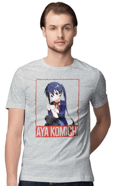 Men's t-shirt with prints Kiniro Mosaic Aya Komichi. Anime, aya komichi, gold mosaic, kiniro mosaic, kinmoza, manga. 2070702