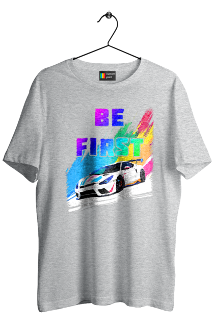 Футболка чоловіча з принтом "Гонка". Автомобільний, гонка, спортивна машина, спортивний автомобіль. 2070702