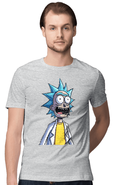 Футболка чоловіча з принтом "Рік та Морті". Rick and morty, мультфільм, наукова фантастика, пригоди, рік, рік і морті, трагікомедія, чорний гумор. 2070702