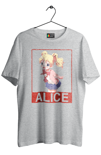 Men's t-shirt with prints Kiniro Mosaic Alice Cartelet. Alice, alice cartelet, anime, gold mosaic, kiniro mosaic, kinmoza, manga. 2070702