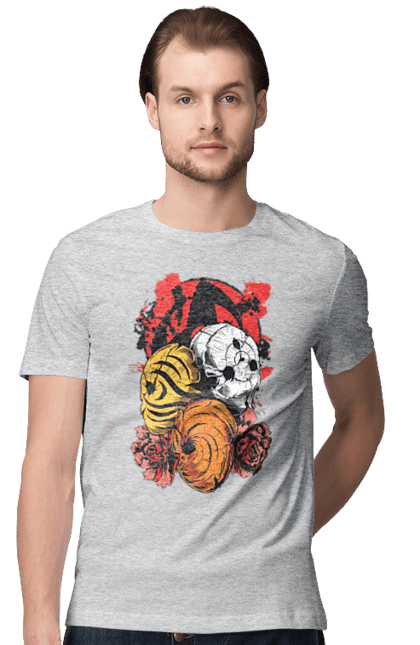 Men's t-shirt with prints Naruto Obito Uchiha. Anime, character, manga, naruto, ninja, obito, obito uchiha, tv series, uchiha. 2070702