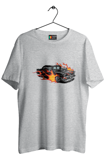 Футболка чоловіча з принтом "Машина Вогонь". Автомобіль, вогонь, машина. 2070702