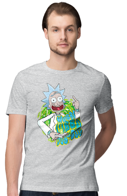 Футболка чоловіча з принтом "Рік та Морті". Rick and morty, мультфільм, наукова фантастика, пригоди, рік, рік і морті, трагікомедія, чорний гумор. 2070702