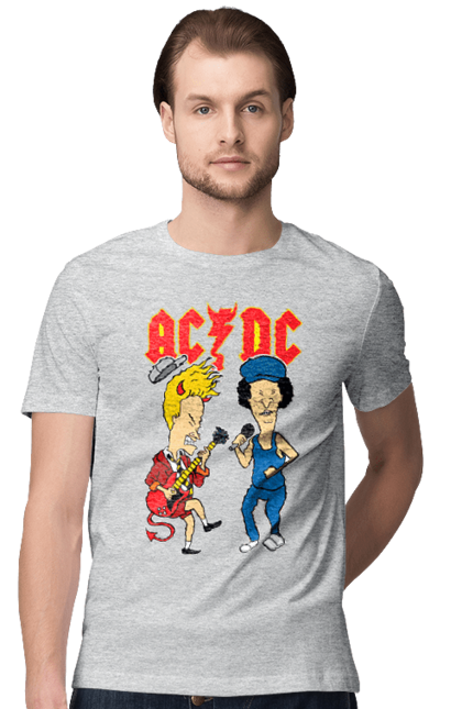 Футболка мужская с принтом AC/DC. Acdc, блюз рок, группа, музыка, рок н ролл, тяжелый рок, хард рок. 2070702