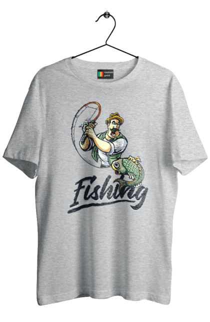 Футболка чоловіча з принтом "Рибалка, літо". Відпочинок, літо, рибалка. 2070702
