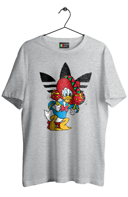 Футболка чоловіча з принтом "Adidas Дональд Дак". Adidas, daisy duck, donald duck, адідас, дейзі дак, дональд дак, мультсеріал, мультфільм. 2070702