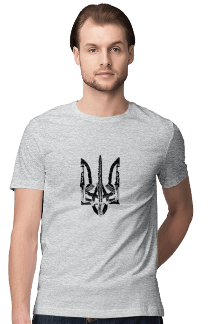 Футболка чоловіча з принтом "Герб України". Аграрії, арестович, війна, все, герб україни, герої, зелений, зупиніть війну, иди нахуй, кім, мир, мрія, ні війні, орда, орки, примара києва, птн пнх, путін хуйло, російський військовий корабель, слава україні, україна, чорнобаївка. 2070702