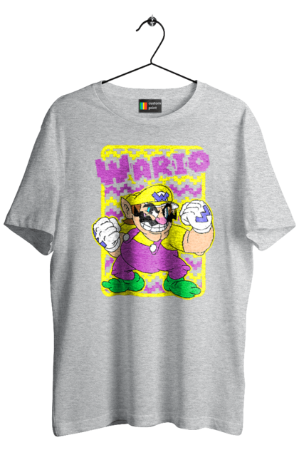 Men's t-shirt with prints The Super Mario Bros. Wario. Character, game, mario, mario bros, nintendo, super mario bros, wario. 2070702