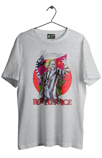 Men's t-shirt with prints Beetlejuice. Beetlejuice, comedy, ghost, horror, movie, tim burton, warner bros. 2070702