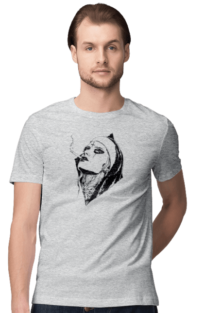 Men`s t-shirt with prints Nun. Cigarettes, cool, girl, tattoo. 2070702