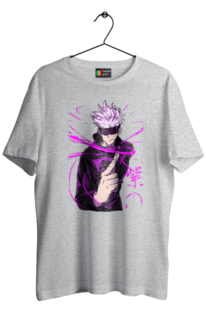 Men's t-shirt with prints Jujutsu Kaisen Gojo. Anime, dark fantasy, gojo, jujutsu kaisen, magic battle, manga, mystic. 2070702