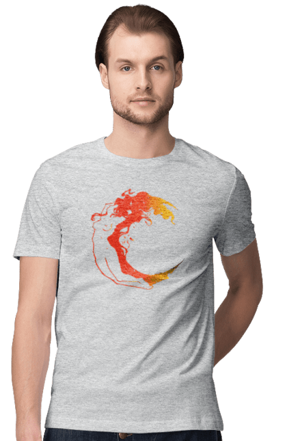 Men`s t-shirt with prints Moon girl. Cosmic, girl, moon, space, stars. 2070702