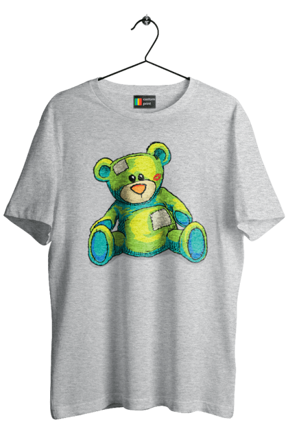 Футболка чоловіча з принтом "Плюшевий ведмедик". Cute, patches, teddy, teddy bear, vintage, ведмедик, іграшка, плюшевий ведмедик, подарунок. 2070702