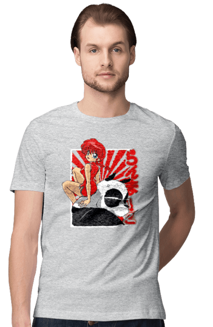 Men's t-shirt with prints Ranma 1/2. Action movie, anime, comedy, manga, mystic, ranma, romance, shampoo. 2070702