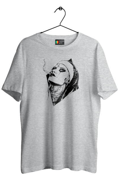 Men`s t-shirt with prints Nun. Cigarettes, cool, girl, tattoo. 2070702