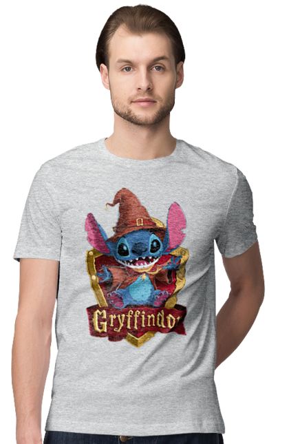 Футболка чоловіча з принтом "Стіч Ґрифіндор". Gryffindor, harry potter, hogwarts, stich, гаррі поттер, грифіндор, стіч, факультет, франшиза, хогвартс. 2070702