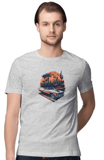 Beautiful car at sunset