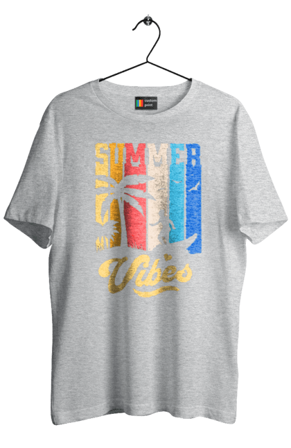 Футболка чоловіча з принтом "Пляжні літні флюїди". Відпочинок, відпустка, літо, море, пляж, серфінг, тропіки. 2070702