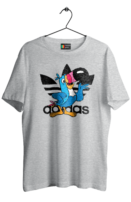 Футболка мужская с принтом Adidas Тукан Сэм. Adidas, froot loops, toucan sam, адидас, москот, тукан сэм. 2070702