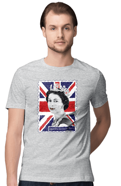 Футболка чоловіча з принтом "Королева Єлизавета II". Britain, british, england, platinum jubilee, queen, queen elizabeth, queen elizabeth ii, rip queen elizabeth, королева єлизавета. 2070702