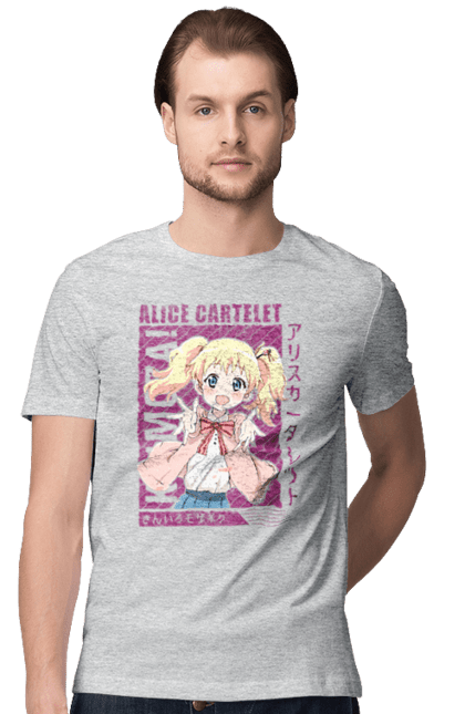 Men's t-shirt with prints Kiniro Mosaic Alice Cartelet. Alice, alice cartelet, anime, gold mosaic, kiniro mosaic, kinmoza, manga. 2070702