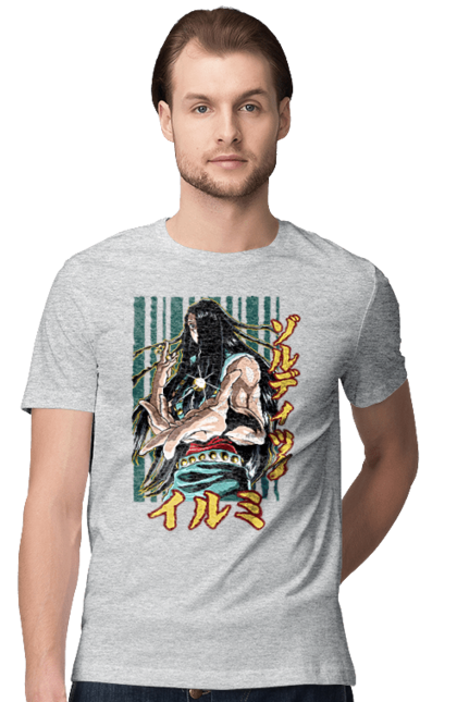 Men's t-shirt with prints Hunter × Hunter Illumi Zoldyck. Anime, hunter, hunter × hunter, hunter hunter, illumi, illumi zoldyck, manga, zoldyck. 2070702