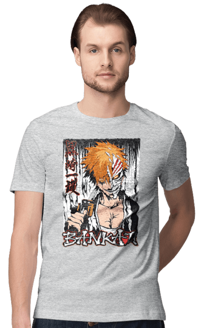 Футболка чоловіча з принтом "Бліч Куросакі Ічіґо". Anime, bleach, ichigo kurosaki, manga, аніме, бліч, ічіго, куросакі ічіґо, манга. 2070702