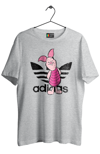 Футболка мужская с принтом Adidas Пятачок. Adidas, piglet, адидас, винни-пух, мультфильм, пятачок. 2070702