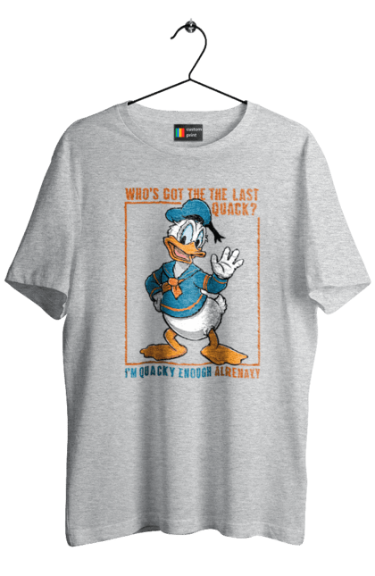 Футболка мужская с принтом Дональд Дак. Disney, donald duck, дисней, дональд дак, мультсериал, мультфильм. 2070702