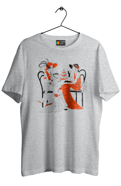 Футболка чоловіча з принтом "Дами В Червоному". Дами, посиденьки, чаювання. 2070702