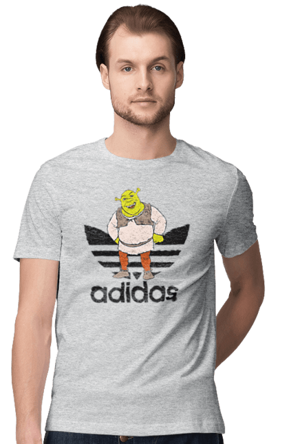 Футболка мужская с принтом Adidas Шрек. Adidas, shrek, адидас, мульт, мультфільм, огр, шрек. 2070702