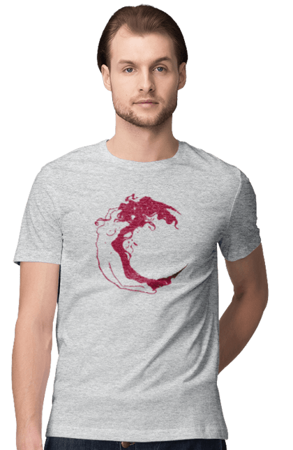 Men`s t-shirt with prints Moon girl. Cosmic, girl, moon, space, stars. 2070702