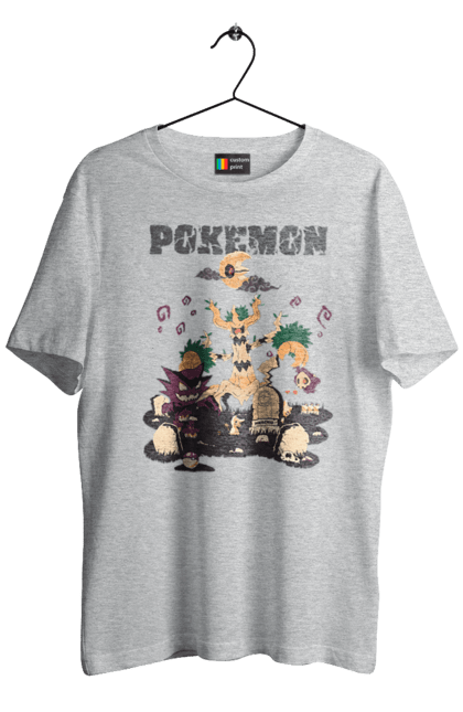 Men's t-shirt with prints Pokemon. Anime, fushigibana, games, gengar, nintendo, pokemon, pokemon go. 2070702