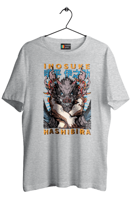 Men's t-shirt with prints Demon Slayer Inosuke. Anime, demon slayer, inosuke, inosuke hashibira, kimetsu no yaiba, manga. 2070702