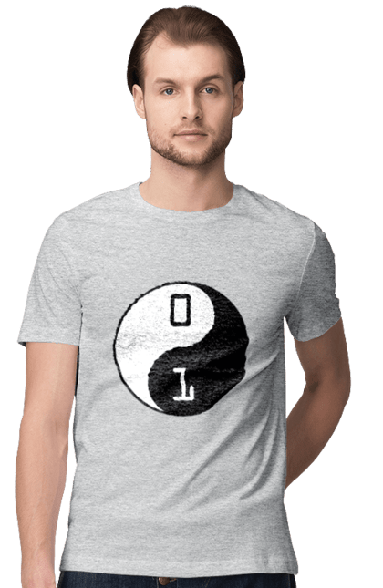 Футболка чоловіча з принтом "Інь Янь". Angular, c, css, html, it, javascript, jquery, php, python, react, svelt, vue, айтишник, айті, гумор, код, кодувати, прогер, програміст, програмісти, ти ж, ти ж програміст, тиж програміст. 2070702