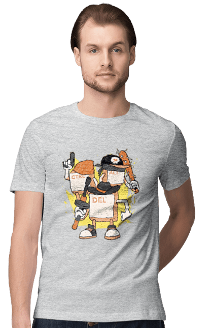 Футболка чоловіча з принтом "Ctrl alt del Програмерський екшен". 404, andoid, aws, backend, c++, cloud, css, data, dev, devops, frontend, geek, git, github, go, golang, google, hacker, html, ios, java, javascript, jquery, js, linux, nodejs, php, python, react, science, script, web, геймер, гік, дата, клавіши, код, компьютер, лінукс, мова, облако, пайтон, пингфин, программист, програмування, талисман, хакер. 2070702