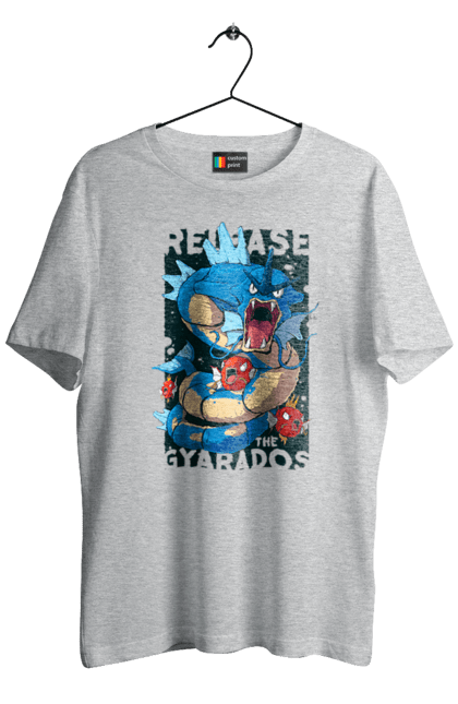 Men's t-shirt with prints Pokemon Gyarados. Anime, games, gyarados, nintendo, pokemon, pokemon go. 2070702