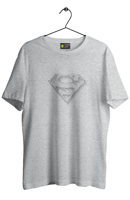 Футболка чоловіча з принтом "Логотип супермена". Емблема, літера s, логотип, логотип супермена, мультфільм, супермен, фільм. CustomPrint.market