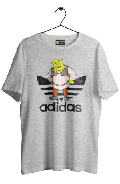 Футболка мужская с принтом Adidas Шрек. Adidas, shrek, адидас, мульт, мультфільм, огр, шрек. 2070702