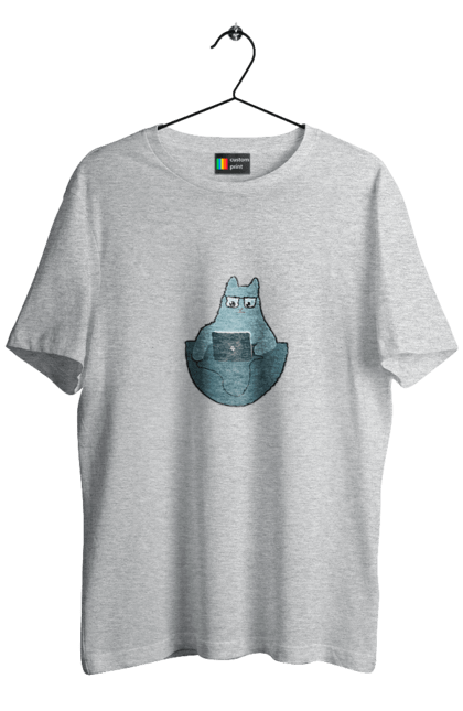 Футболка чоловіча з принтом "Кіт програміст". Angular, c, css, html, it, javascript, jquery, php, python, react, svelt, vue, айтишник, айті, гумор, код, кодувати, прогер, програміст, програмісти, ти ж, ти ж програміст, тиж програміст. 2070702