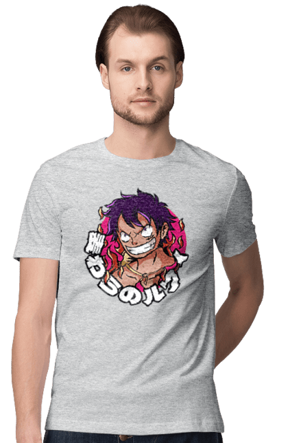 Men's t-shirt with prints One Piece Luffy. Anime, luffy, manga, monkey de luffy, one piece, pirates. 2070702