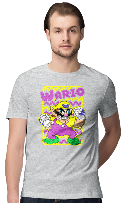 Men's t-shirt with prints The Super Mario Bros. Wario. Character, game, mario, mario bros, nintendo, super mario bros, wario. 2070702