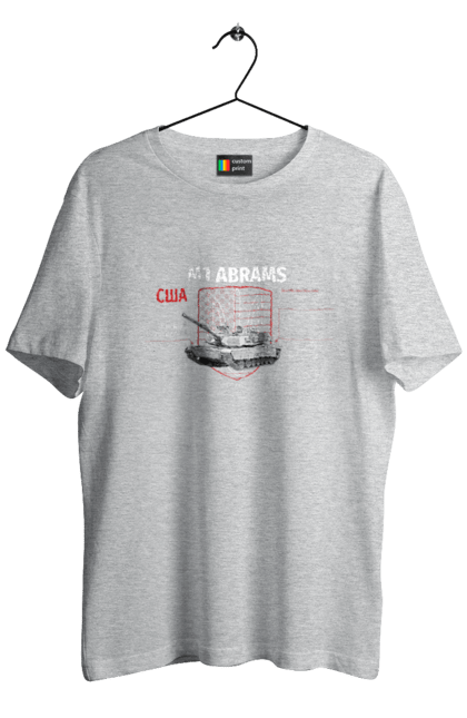 Men`s t-shirt with prints M1 Abrams. Abrams, industrious, m1 abrams, tank, weapon. 2070702