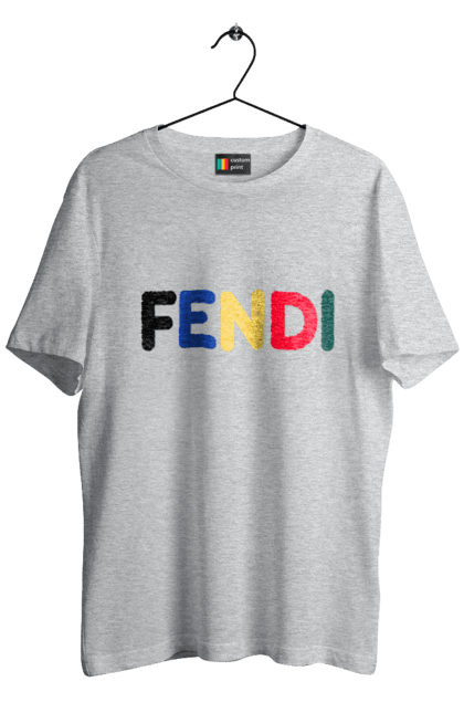 Men's t-shirt with prints Fendi. Bag, brand, clothes, fashion, fashion house, fendi, italy, luxury, lvmh. 2070702