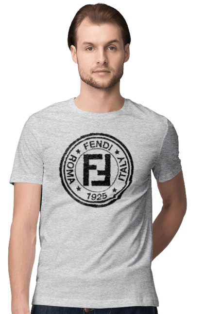 Men's t-shirt with prints Fendi. Bag, brand, clothes, fashion, fashion house, fendi, italy, luxury, lvmh. 2070702