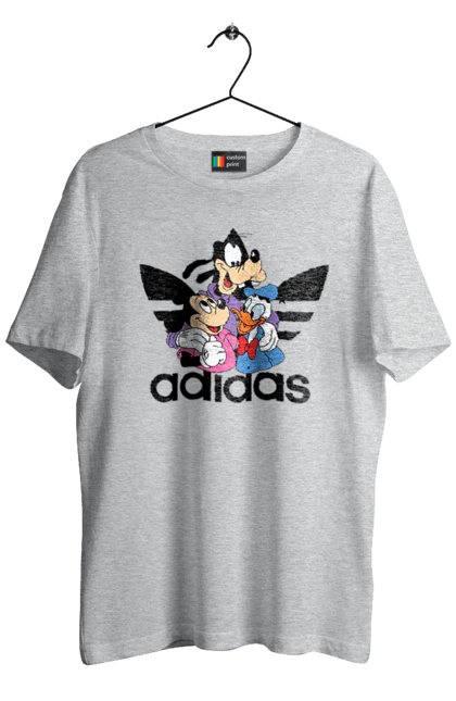 Футболка чоловіча з принтом "Adidas Міккі Маус". Adidas, mickey mouse, адідас, дісней, міккі, міккі маус, мультфільм. 2070702