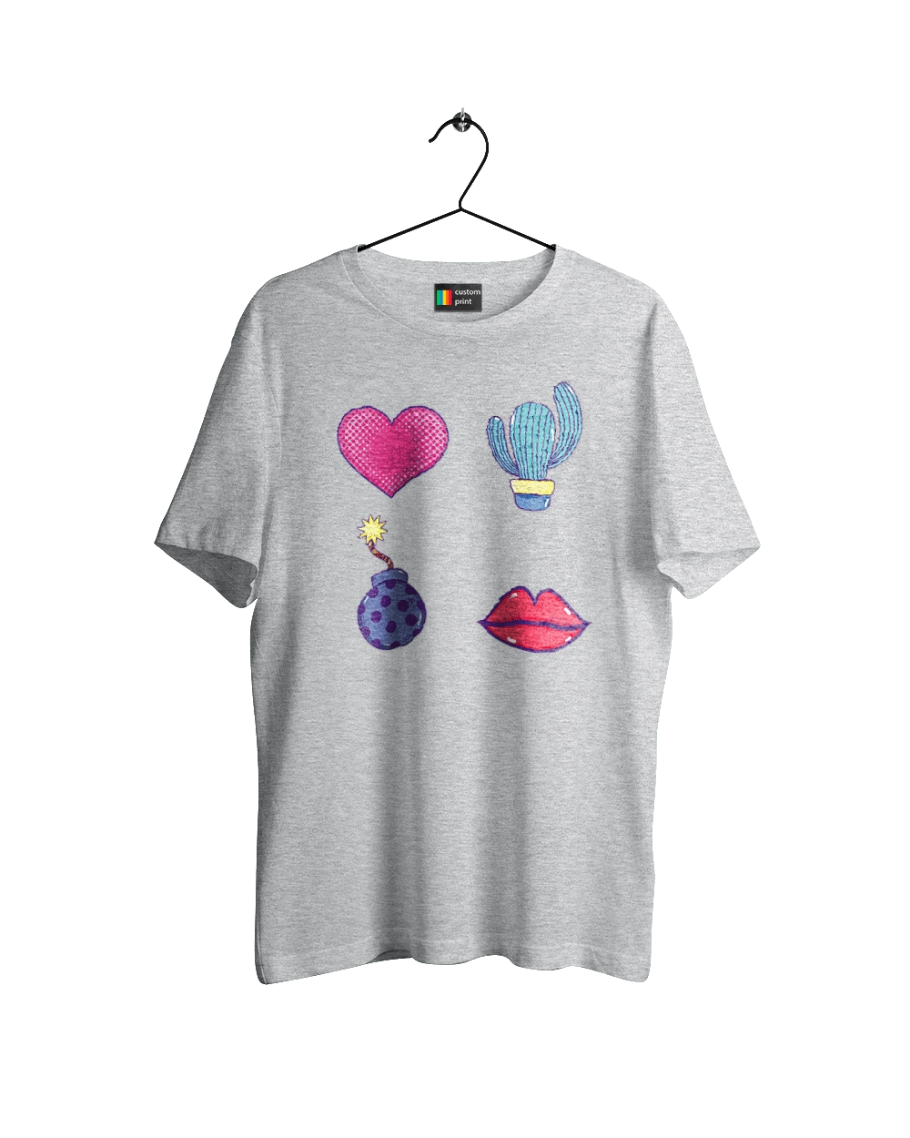 Heart, Cactus, Bomb, Lips