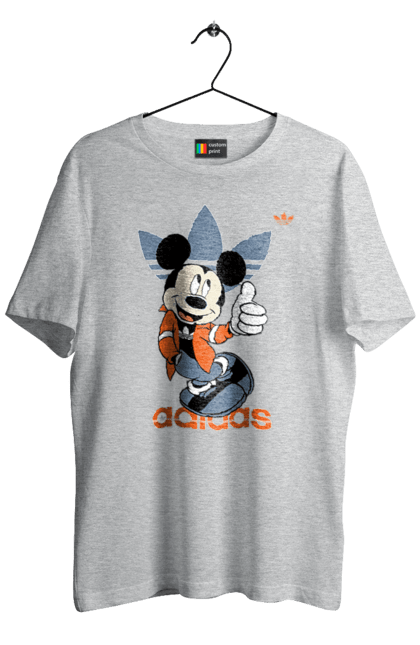 Футболка чоловіча з принтом "Adidas Міккі Маус". Adidas, mickey mouse, адідас, дісней, міккі, міккі маус, мультфільм. 2070702