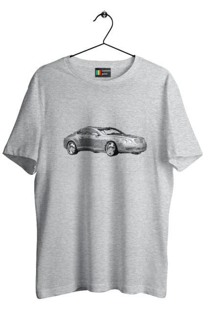 Men`s t-shirt with prints Auto. Auto, car, expensive car, gray car, stylish car. 2070702