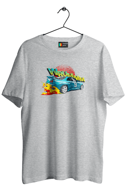 Men`s t-shirt with prints Auto. Auto, drift, into the fire, money, speed, sport, sports cars, streets. 2070702